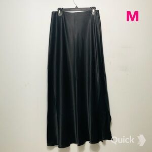 Nicole Miller Black Satin Maxi Skirt